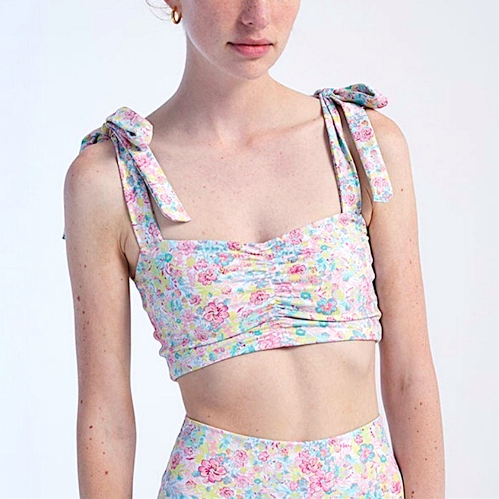 Beach Riot Forget Me Not Amelia Sports Bra Floral Cottage Core M New